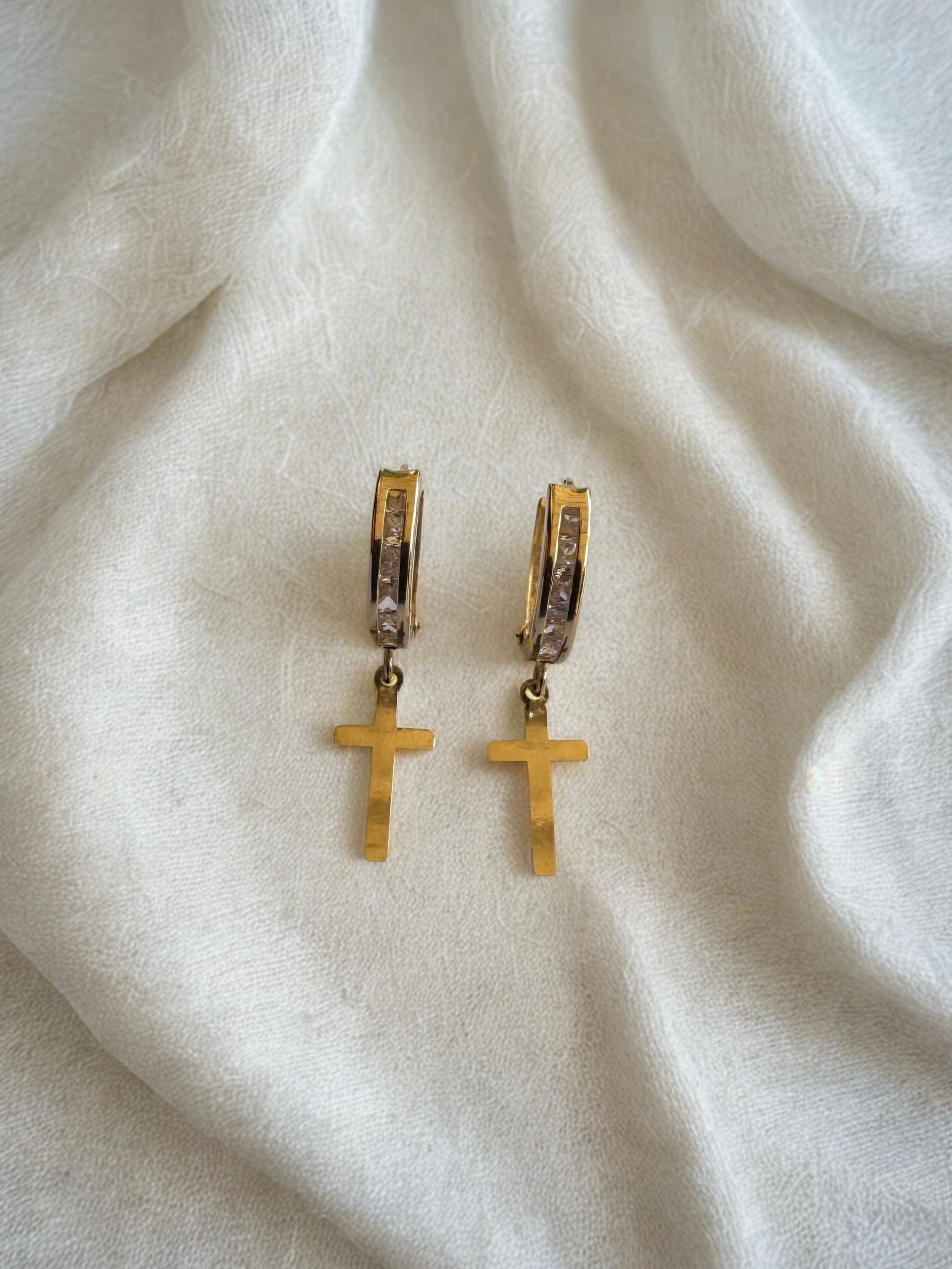 10k cruz earrings