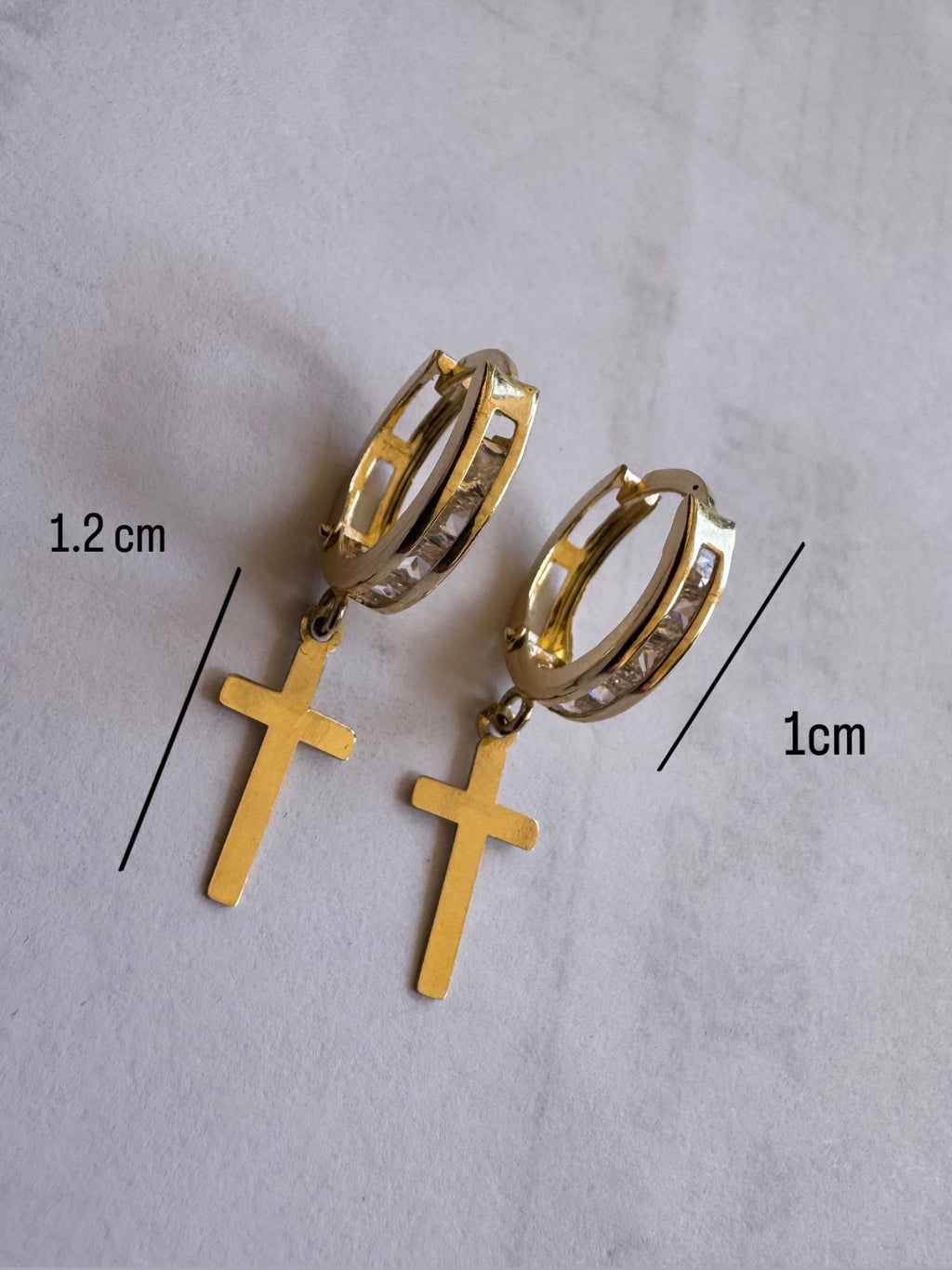 10k cruz earrings