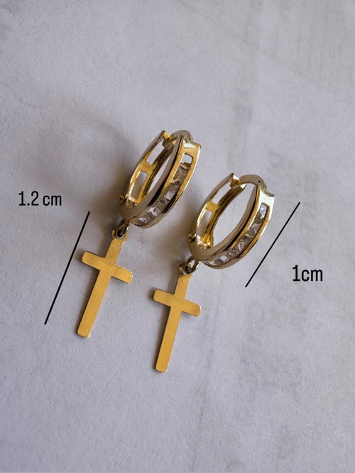 10k cruz earrings