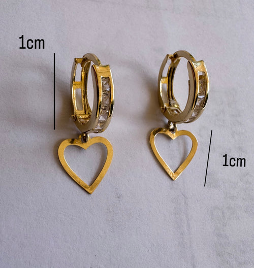 10k love earrings