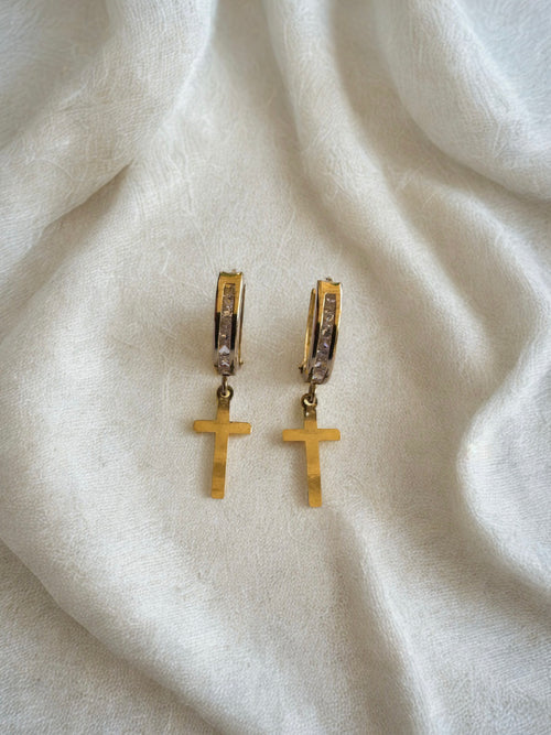 10k cruz earrings